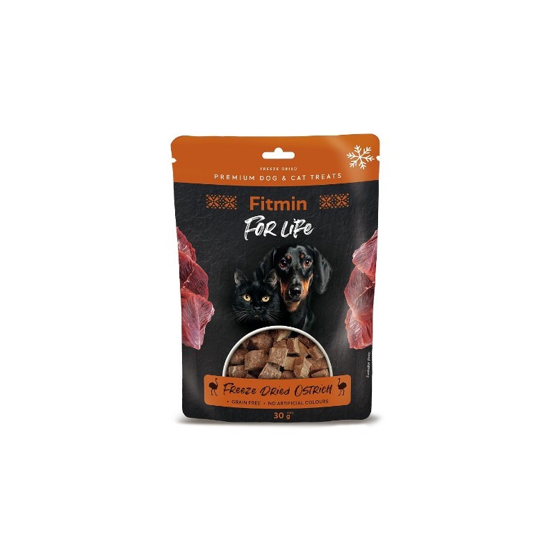 Fitmin Freeze dried ostrich 30g - przysmak mięsny dla psów i kotów struś