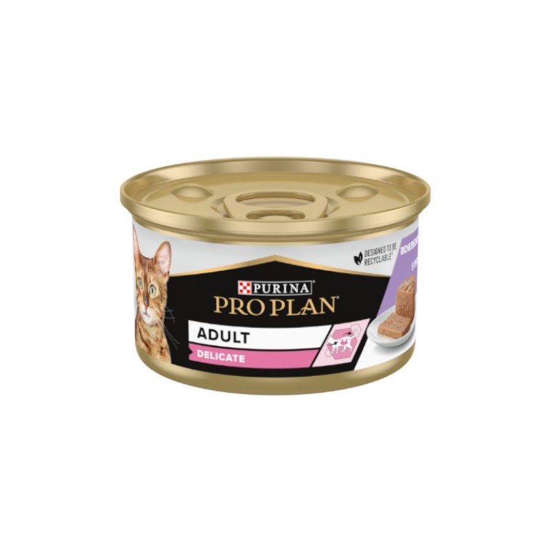 Purina Pro Plan Delicate Adult - karma mokra/mus bogaty w indyka 85g