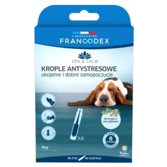 FRANCODEX Krople antystresowe z walerianą dla psów, 4 x 3 ml