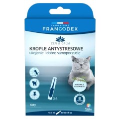 FRANCODEX Krople antystresowe z kocimiętką dla kotów, 4 x 1 ml