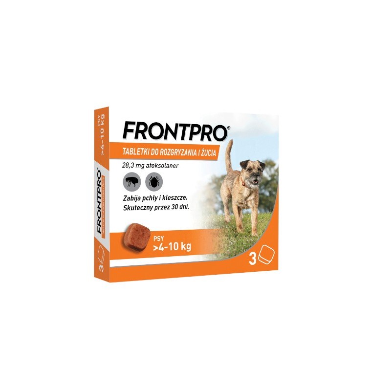 FRONTPRO M(4-10kg) 28mg x3tab.-tabletki na pchły i kleszcze