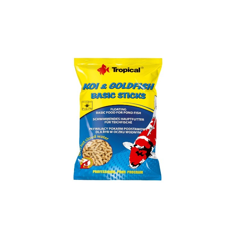 Tropical Koi&Goldfish Basic Sticks 90g /woreczek - pokarm dla rybek do oczka wodnego