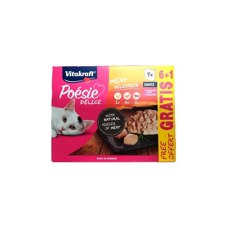 Vitakraft Poesie Delice meat selection 6 saszetek 85g + 1 gratis Data ważności 05.2024