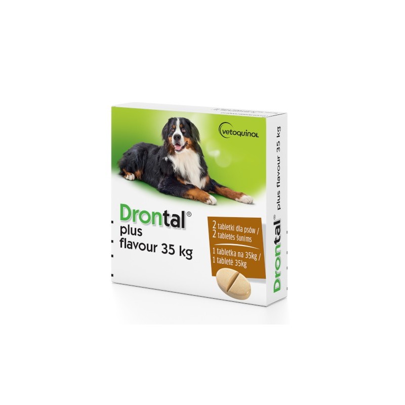 Vetoquinol Drontal Plus Flavour - tabletki odrobaczające dla psów o masie powyżej 35 kg /2 tabletki