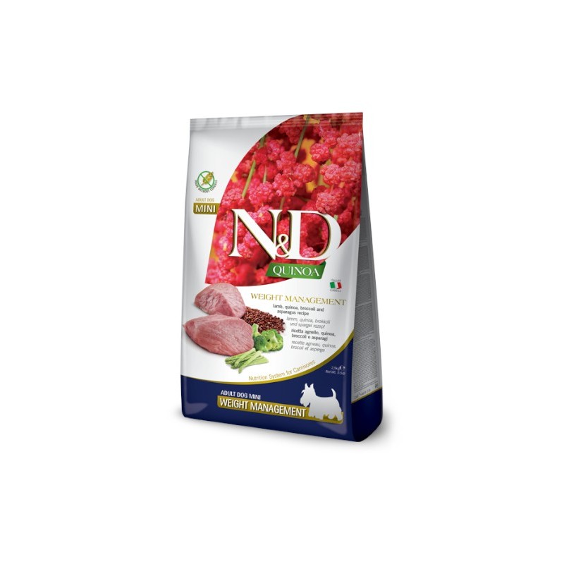 Farmina N&D QUINOA WEIGHT MANAGEMENT LAMB & BROCCOLI Adult Mini 800g - karma dla psów małych ras