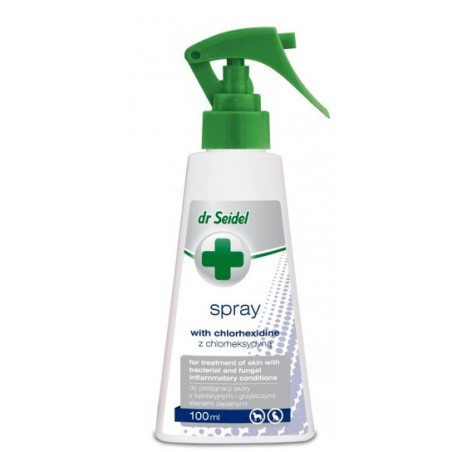 Dr Seidel Spray z chlorheksydyną 100ml - do skóry z bakteryjnymi i grzybiczymi stanami zapalnymi