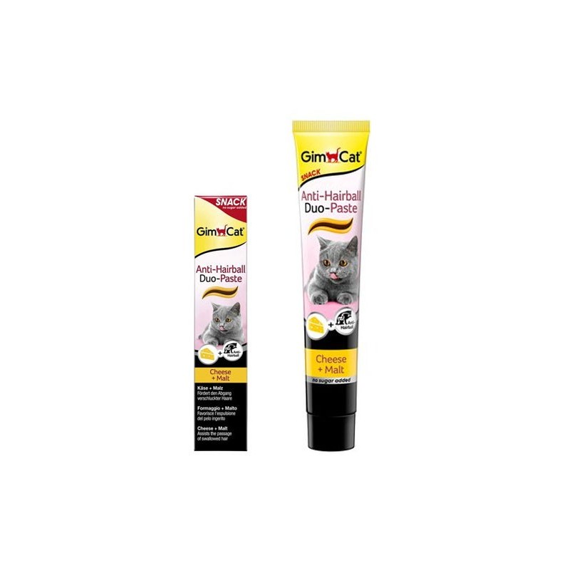 GimCat Anti-Hairball Duo-Paste z serem i słodem - pasta odkłaczająca (50g)