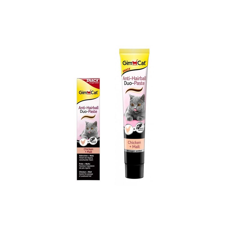 GimCat Anti-Hairball Duo-Paste z kurczakiem i słodem - pasta odkłaczająca (50g)