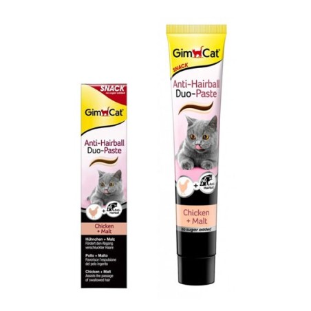 GimCat Anti-Hairball Duo-Paste z kurczakiem i słodem - pasta odkłaczająca (50g)