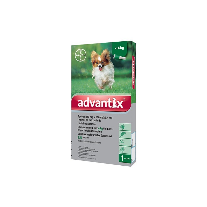 ADVANTIX SPOT-ON 4 X 0,4 ML (DO 4 KG)