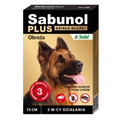 SABUNOL PLUS - obroża przeciw pchłom i kleszczom o przedłużonym działaniu dla psa 75 cm