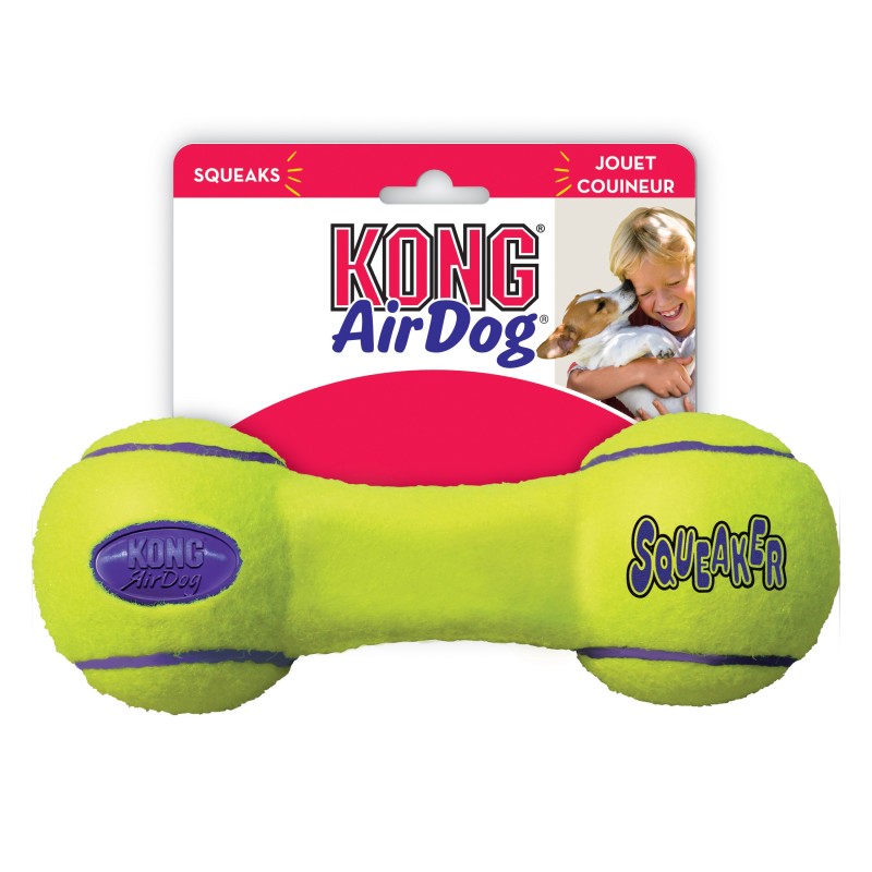 KONG Air Squeaker Dumbbell L - piszcząca zabawka dla psa ciężarek