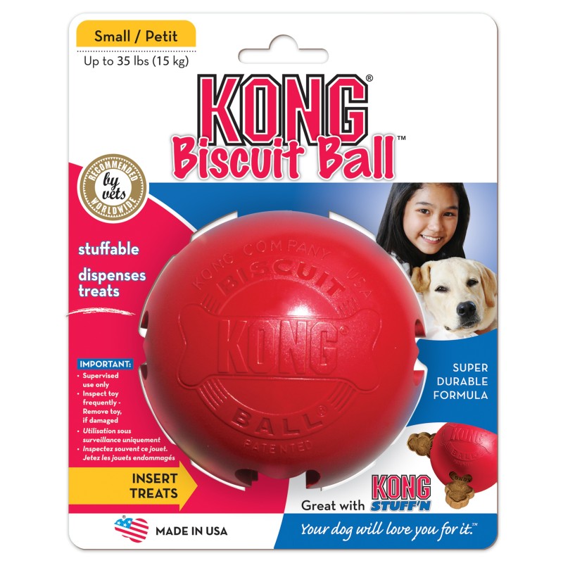 KONG Biscuit Ball Small - piłka dla psa na przysmaki