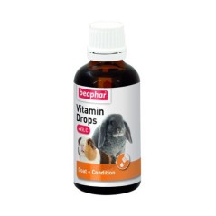 Beaphar Vitamin Drops + Vit.C 50 ml - preparat witaminowy dla królików i gryzoni