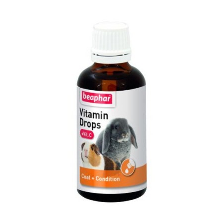 Beaphar Vitamin Drops + Vit.C 50 ml - preparat witaminowy dla królików i gryzoni