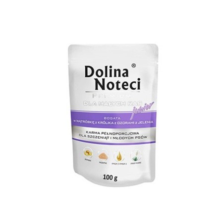 Dolina Noteci Premium DLA MAŁYCH RAS JUNIOR Bogata w wątróbkę z królika z ozorami z jelenia 100 g