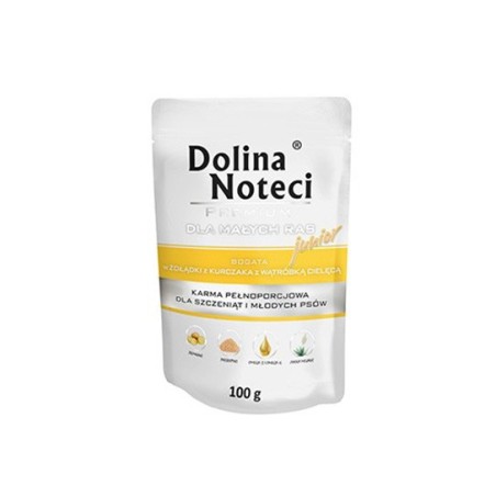 Dolina Noteci Premium DLA MAŁYCH RAS JUNIOR Bogata w żołądki z kurczaka z wątróbką cielęcą 100 g