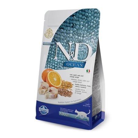 N&D OCEAN COD, SPELT, OATS & ORANGE Adult Cat - dorsz, orkisz, owies i pomarańcza