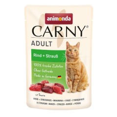 Animonda CARNY adult cat saszetka 85g - wołowina/struś