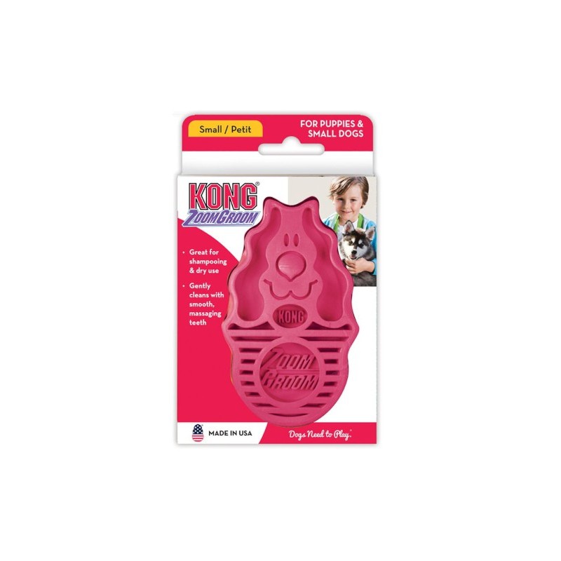 KONG ZoomGroom Raspberry L - gumowa szczotka