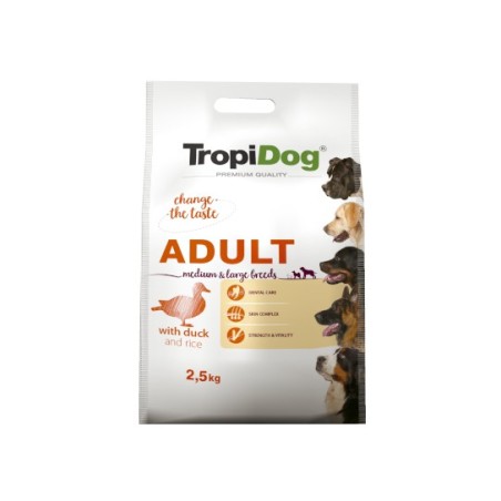 Tropidog Premium Adult Medium & Large Breeds With Duck & Rice - Duża Rasa, Kaczka i Ryż