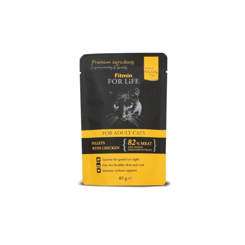 Fitmin For Life Cat Pouch Adult Chicken 85g /saszetka z kurczakiem dla dorosłych kotów