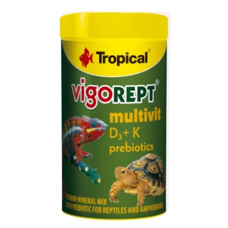 Tropical Vigorept Multivit 70g - mieszanka witaminowo-mineralna z prebiotykiem dla gadów i płazów