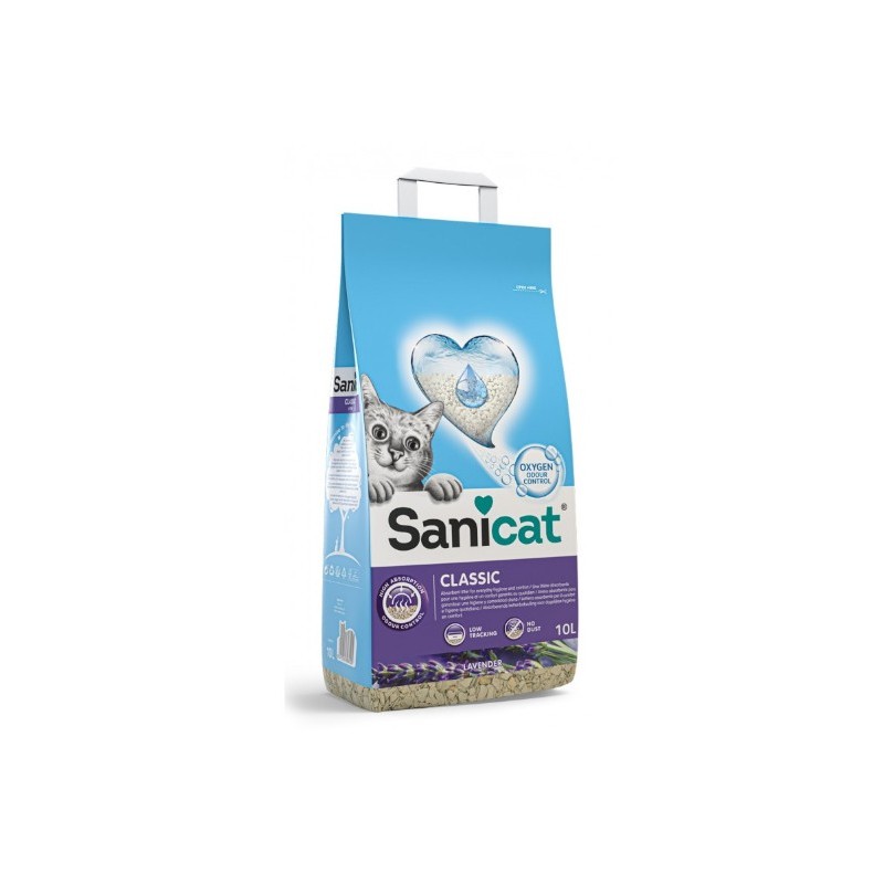 Sanicat Classic Lavender 10L - żwirek sepiolitowy o zapachu lawendowym