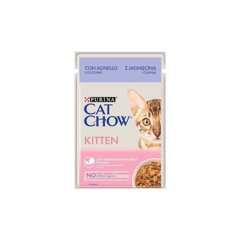 Saszetka Cat Chow Kitten - jagnięcina z cukinia w sosie 85g